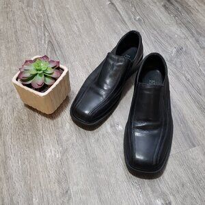 E Collection * Men's Black Leather Slip On Shoes 8